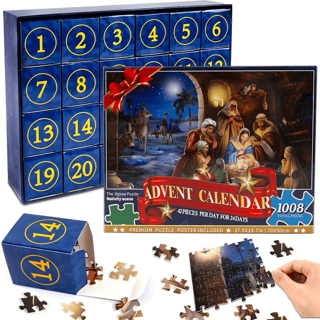 Calendario de Adviento de Puzzle Natividad 2024-1008 Piezas