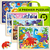 4SET Puzzles para niños de 4 a 6 años – 36 piezas de madera