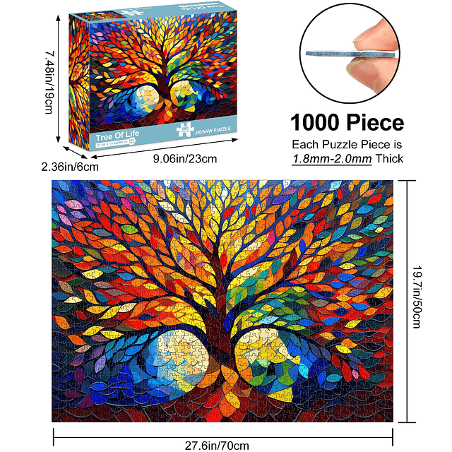 Rompecabezas de vidrieras para adultos, 1000 piezas, rompeca