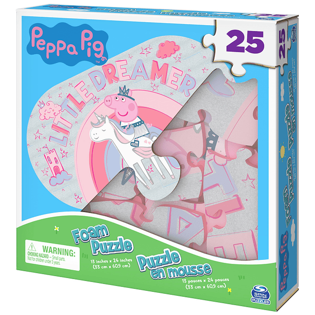 Rompecabezas de espuma Peppa Pig de 25 piezas, para familias