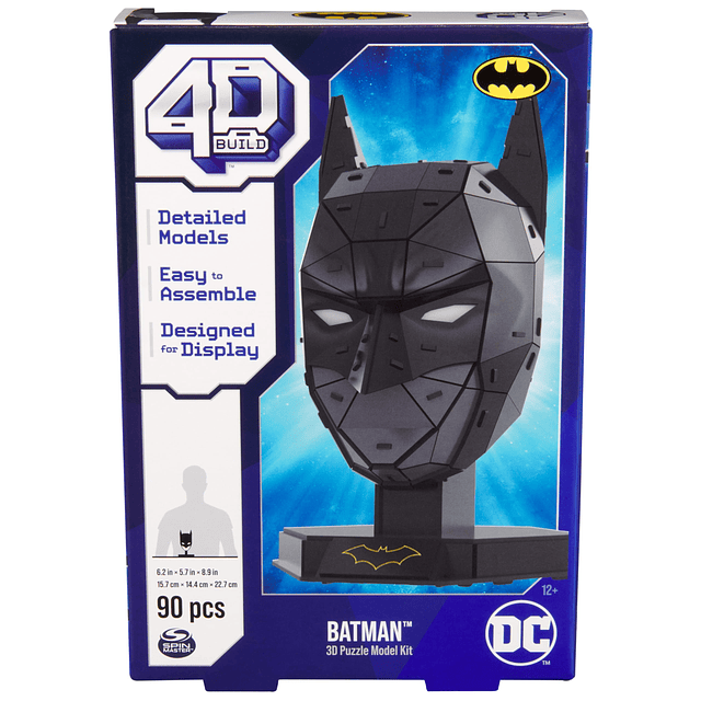 , DC Batman 3D Puzzle Model Kit con soporte 90 piezas, Batma