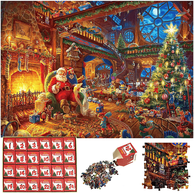 Advent Puzzle 2024 Rompecabezas navideños de 1008 piezas par