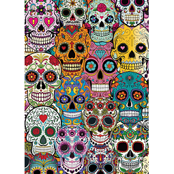 Rompecabezas de calavera de azúcar del Día de los Muertos pa