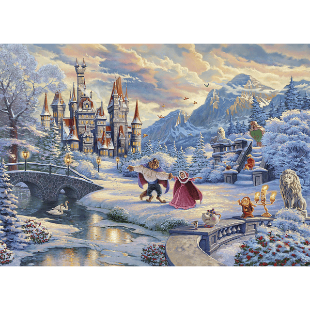 Disney Thomas Kinkade La Bella y La Bestia Encantamiento Inv