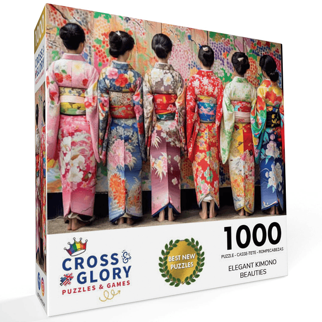 Elegantes bellezas de kimono Rompecabezas artístico de 1000