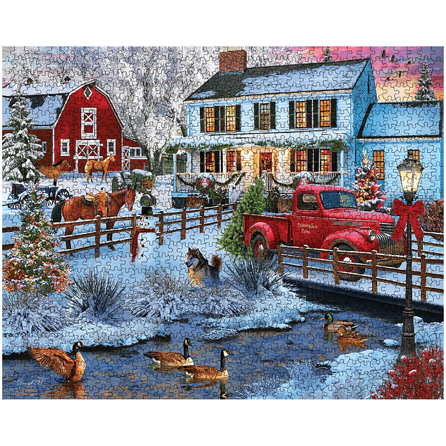 Christmas on The Farm Christmas Puzzles Rompecabezas de 1000