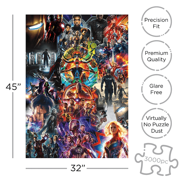 Marvel Avengers Collage (rompecabezas de 3000 piezas) Sin de