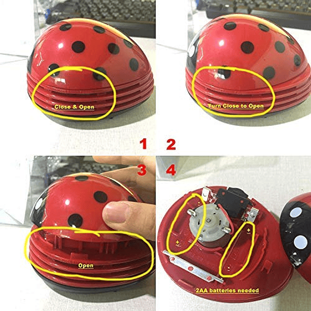 Ladybug Cartoon Mini Aspiradora Barredora de Polvo Inalámbri