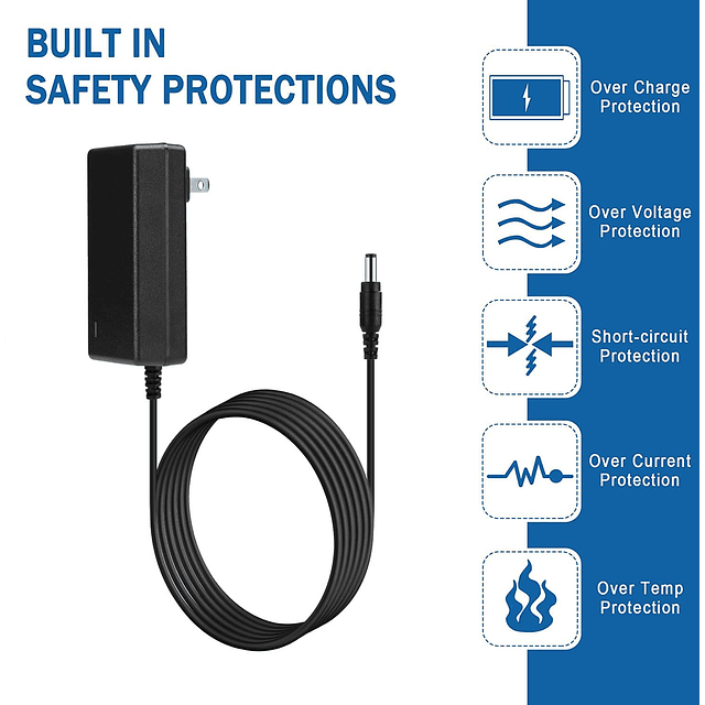 Cable de alimentación del cargador del adaptador de CA compa