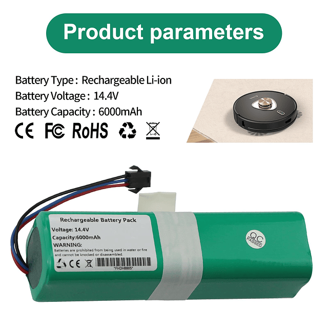 Batería de repuesto para robot aspirador Coredy L900 L900W L