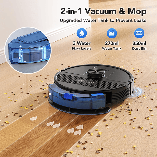 Robot Aspirador y Trapeador Combo 4500Pa Succión Máxima con