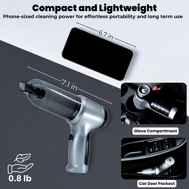 PATNAT Aspiradora Inalámbrica para Automóvil Aspiradora de M