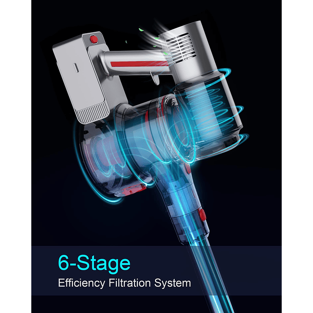 Aspiradora inalámbrica con 45 Kpa 550 W, 60 minutos de tiemp