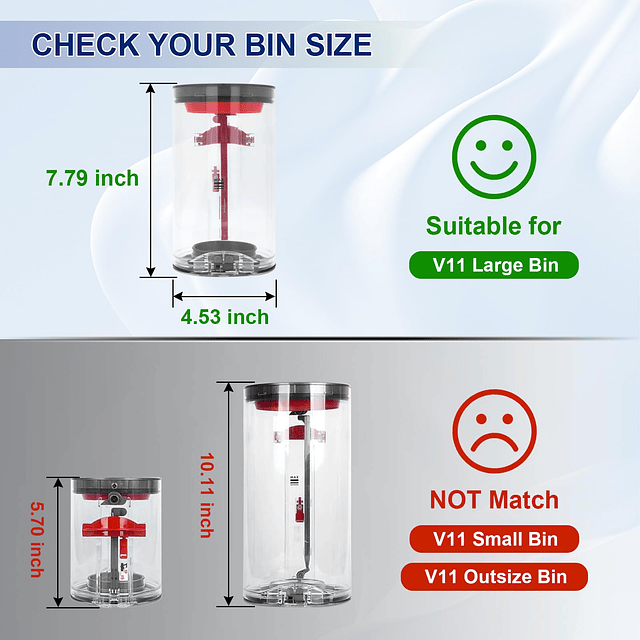 Contenedor de polvo compatible con Dyson V11 V15 SV14 SV15 S