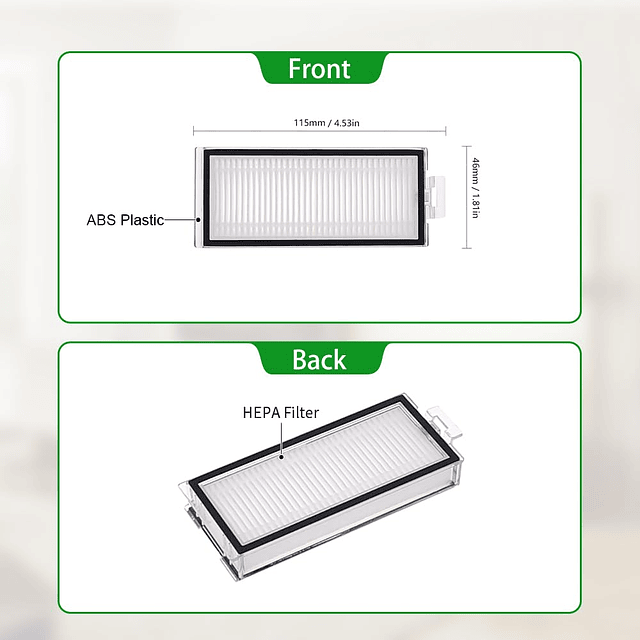 Filtros de repuesto Neutop compatibles con Roborock Q5 Pro,