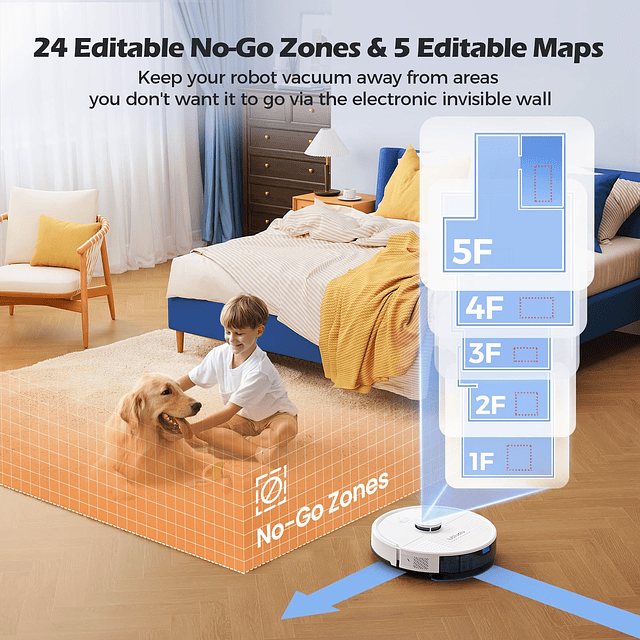 3 en 1 Robot Aspirador y Trapeador Combo, Robot Aspirador 45