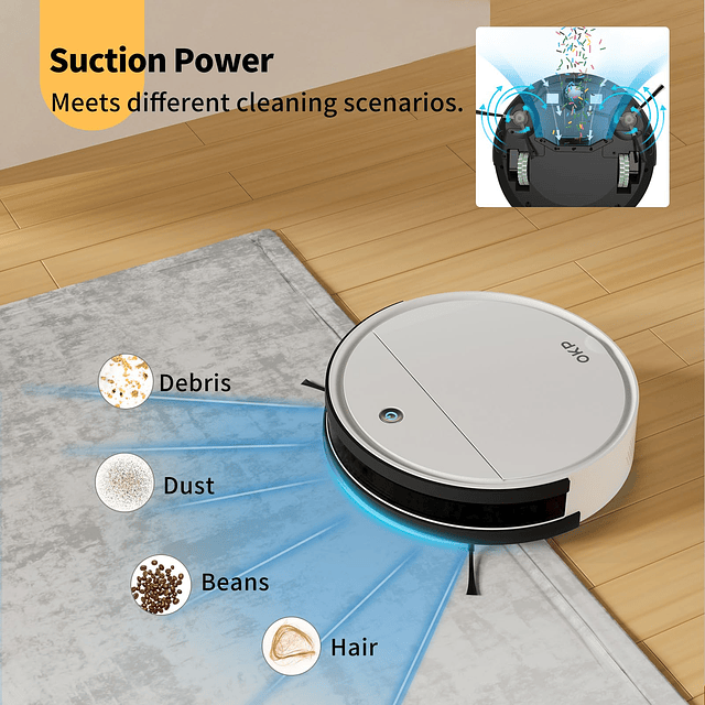 Robot Aspirador y Trapeador Combo, Conectividad WiFi, Recome