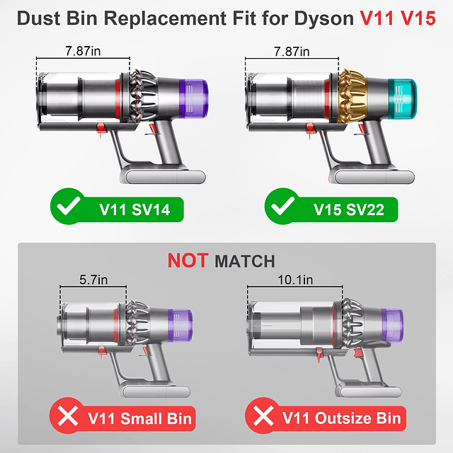 Recipiente de repuesto para aspiradora Dyson V11 V15, recipi