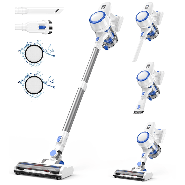 Aspiradora inalámbrica, aspiradora de varilla de 180 W con 4