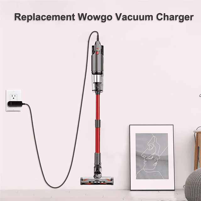 Cargador Vauucm compatible con aspiradora inalámbrica Wowgo