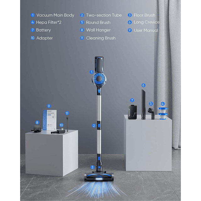 Aspiradora inalámbrica , potente aspiradora de succión de 28