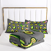 Juego de cama de aguacate verde 3D para niños, juego de edre