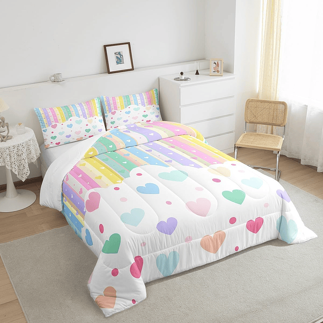 Pretty Rainbow Juego de ropa de cama para niños y niñas, col