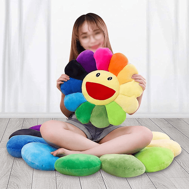 Almohada de girasol de 16,5 pulgadas/42 cm, suave y cómodo c