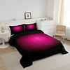 Juego de ropa de cama tamaño king Ombre rosa intenso y negro