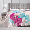 - Manta de cama para niña con diseño de sirena, ultra suave,