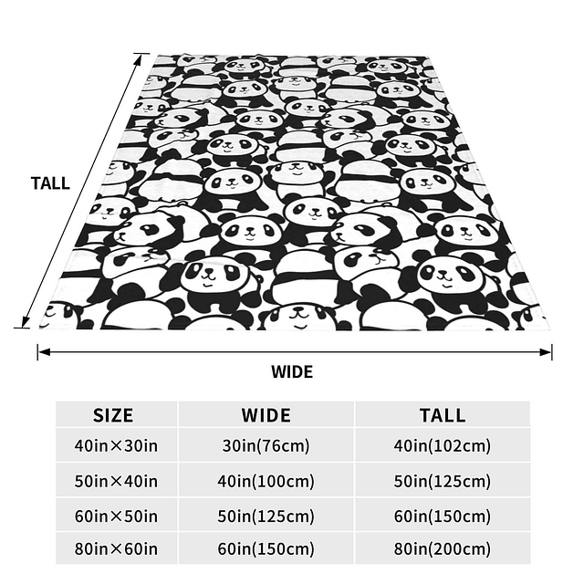 Panda Manta de regalo, linda manta de panda difusa y acogedo