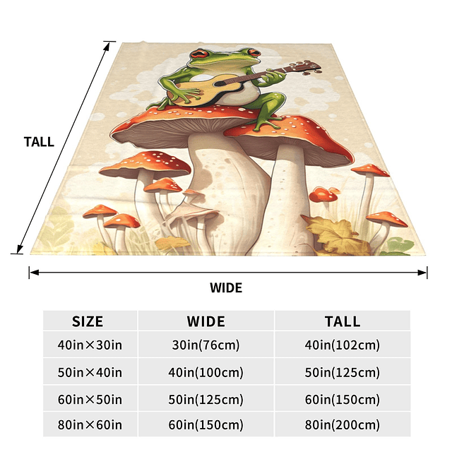 Manta de setas de rana, regalos para niños, divertida rana,