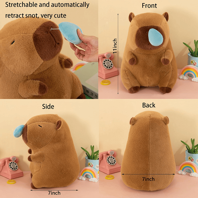 Juguete de peluche de capibara, animal de peluche de capibar