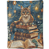 Linda manta para libros de gatos, diseño de gatito de noche