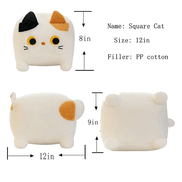 Almohada de juguete de peluche de gato de 12 pulgadas, almoh