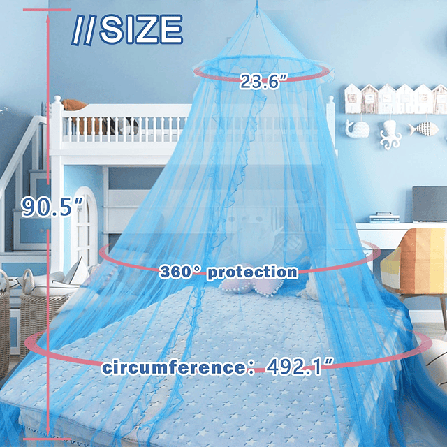 Princess - Toldo para cama para habitación de niñas, parte s