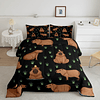 Juego de cama de tamaño completo con diseño de capibara de a