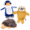 Animales de peluche – Pingüino, perezoso y erizo – Peluches