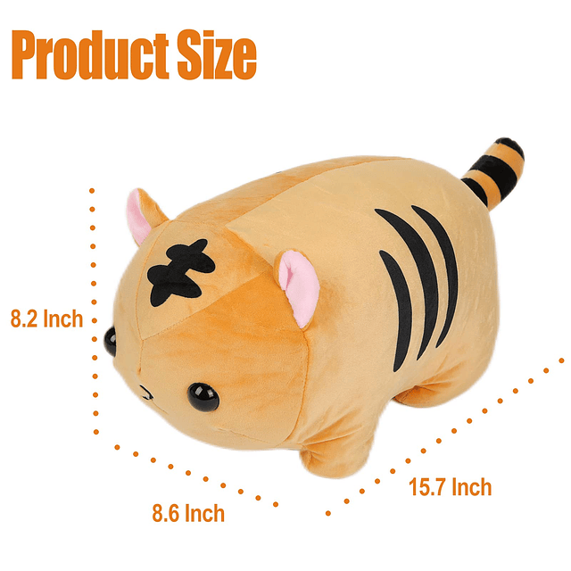 - Almohada de peluche suave con diseño de tigre, lindo anima