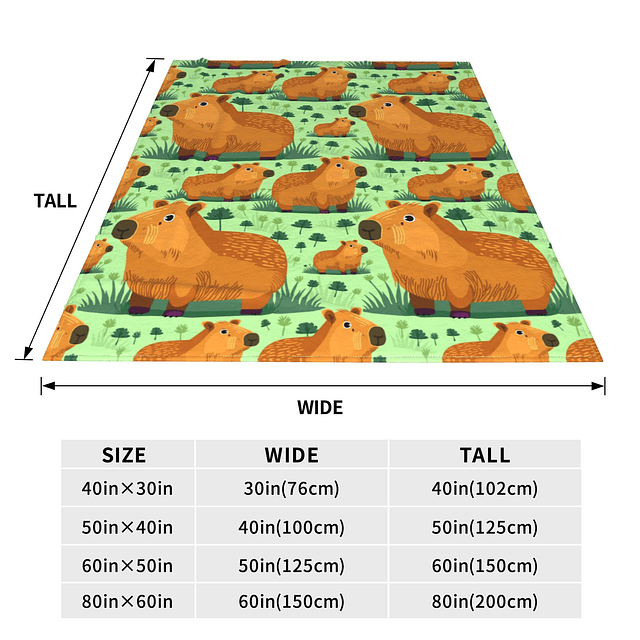 Linda manta de capibara regalos para adultos para sala de es