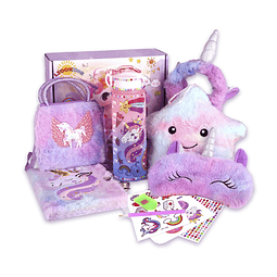 Juego de juguetes de unicornio con almohada de estrella, kit