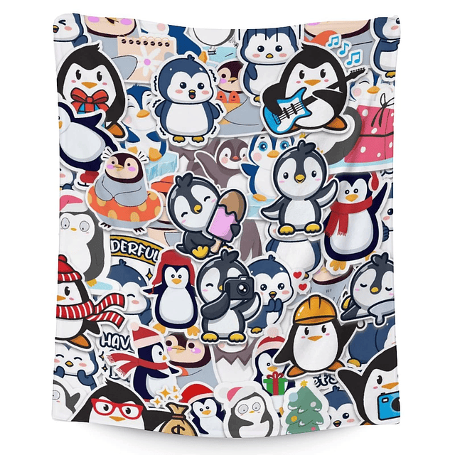 Manta de pingüino para regalo, manta de 40 x 50 pulgadas par