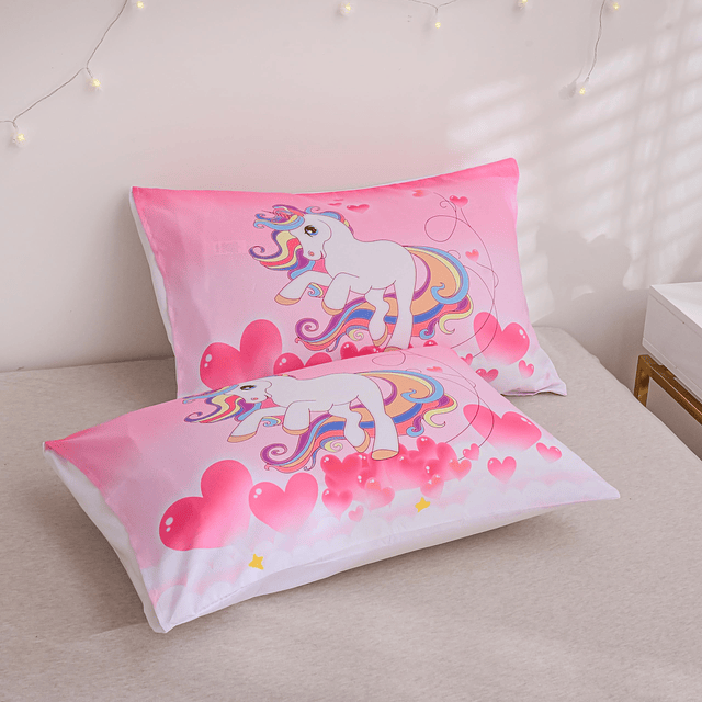 Juego de ropa de cama de unicornio para niñas, 3 piezas, jue