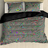 Juego de ropa de cama de 3 piezas, diseño de trippy gris, ul