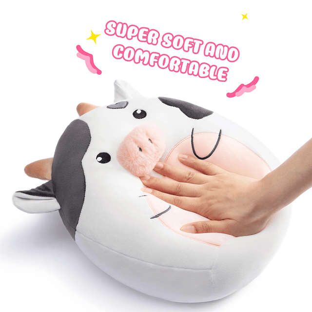 Almohada grande de peluche de vaca, juguete de peluche, 12 p