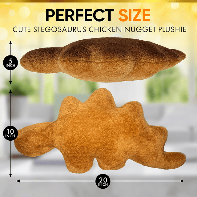 Dino Nugget Pillow - Peluche de Dino Nugget de 20 pulgadas -