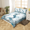 Juego de ropa de cama de sirena, tamaño Queen Ocean Life Sea