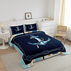 Juego de ropa de cama náutica con decoración de ancla de acu