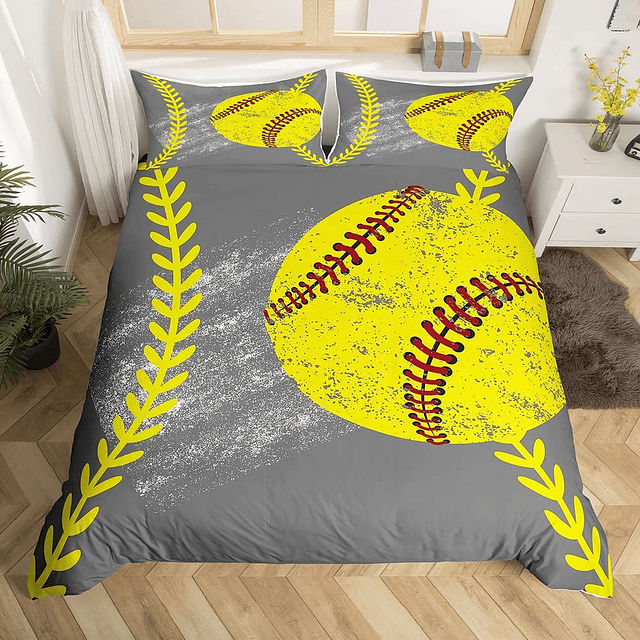 Funda de edredón de softbol para cama individual, juegos de