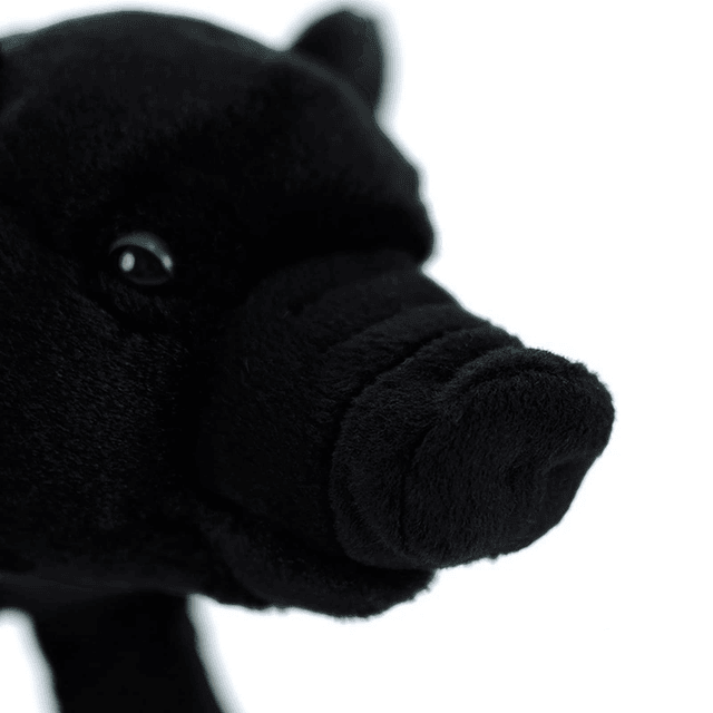 Animal de peluche de cerdo realista, negro, 13.78 pulgadas,